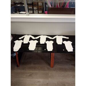 Carter's Newborn White Onesie Bundle Size NB 7 Pieces Short & Long Sleeve
